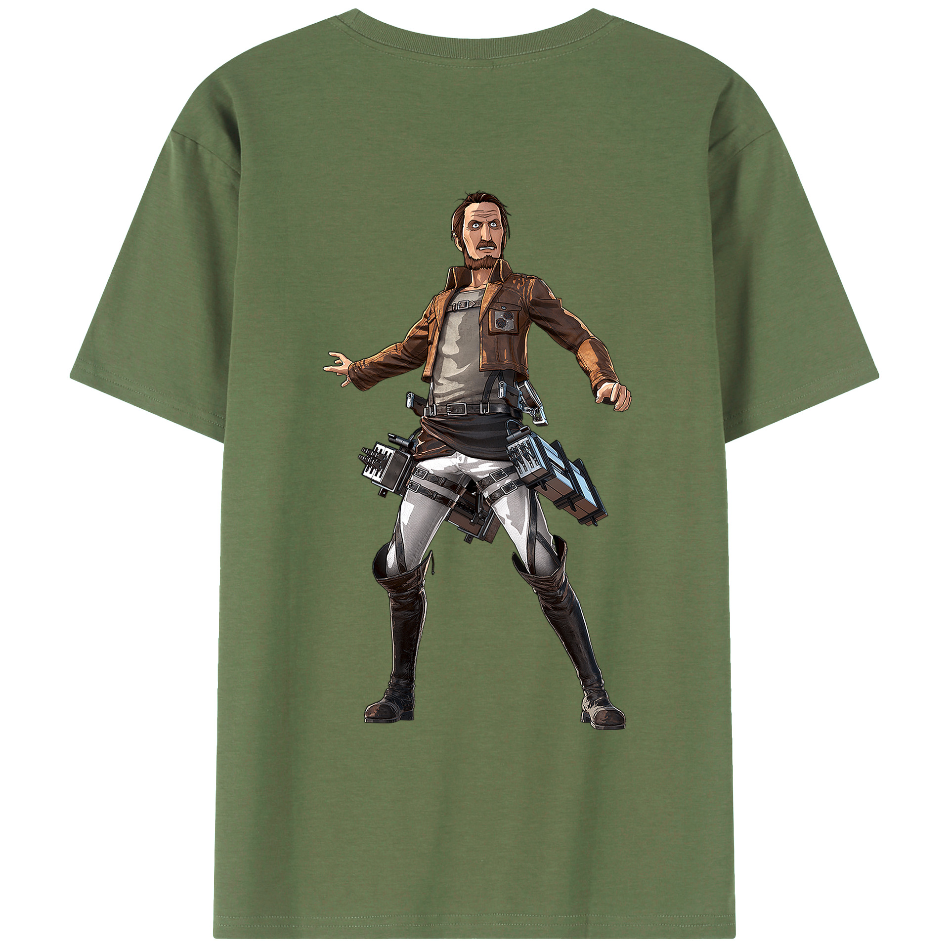 （画像用） 進撃の巨人 Attack on Titan 綿100％ メンズ半袖Tシャツ（バックプリント） 通気性